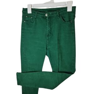 🎁 Jeans Green skinny denim jeans for Women Stretched Green Skinny Mid Rise 29